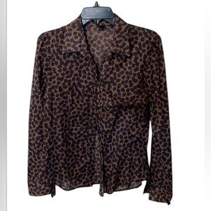 Leopard Print Button Down Top